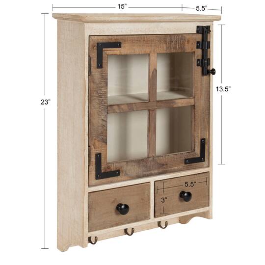 Kate and Laurel Hutchins Decorative 2 Drawer Wood Wall Cabinet
